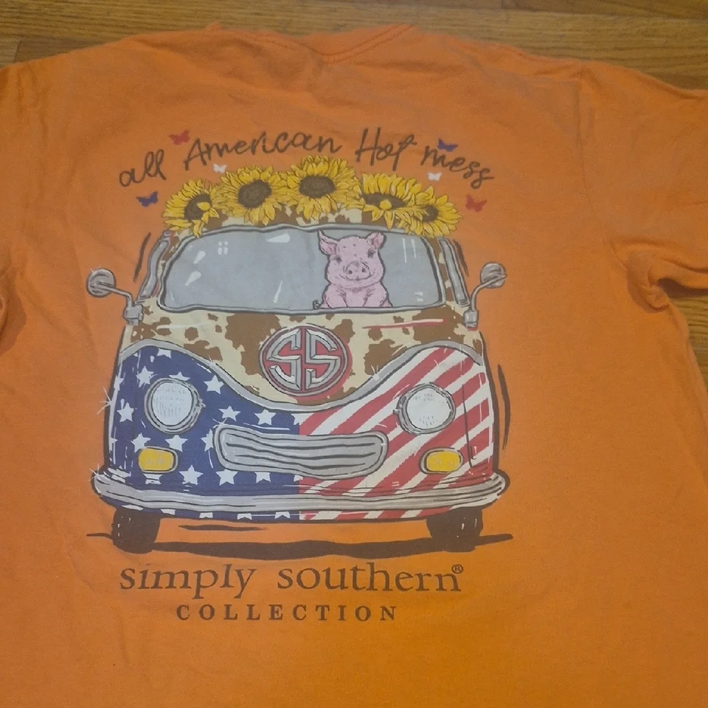 Simply Southern Peach Short Sleeve Tee - Picture 3 of 4